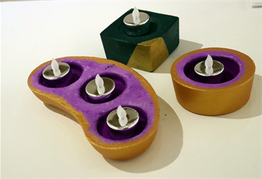 Madeline FROST | GREEN TEALIGHT HOLDER | Rebecca HITCHENS | PURPLE TEALIGHT HOLDERS