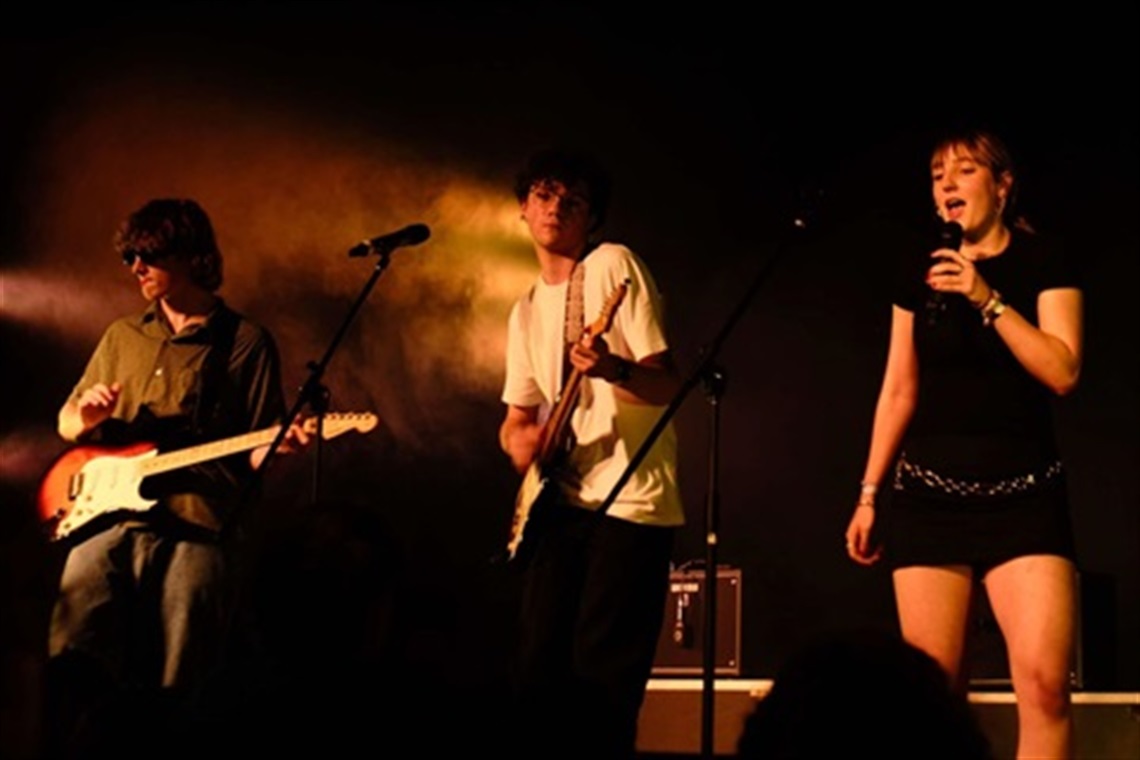 Young people playing in a band
