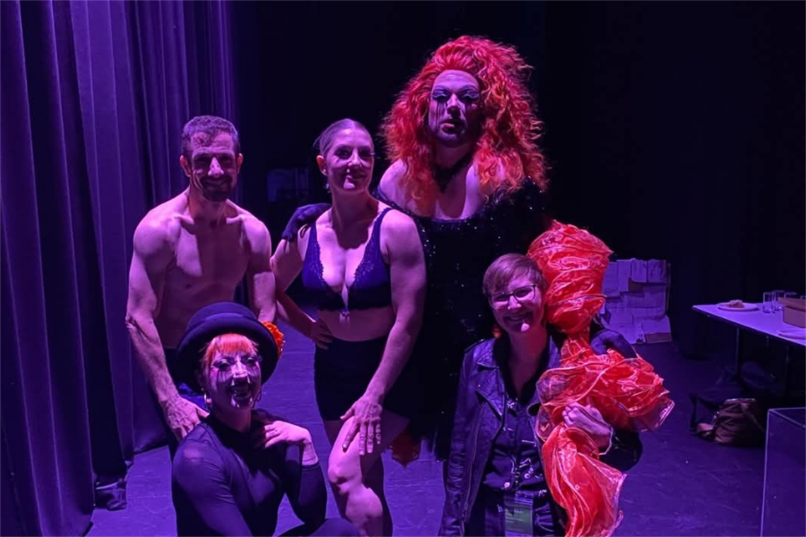 Members of the Highwire Entertainment crew backstage 