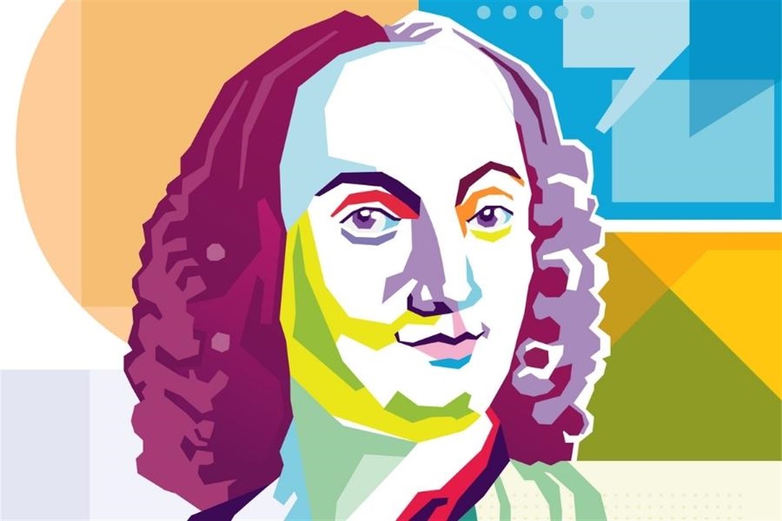 A colourful illustration of Antonio Vivaldi